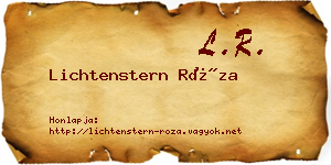 Lichtenstern Róza névjegykártya